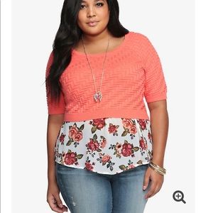 CHEVRON KNIT CROPPED SWEATER